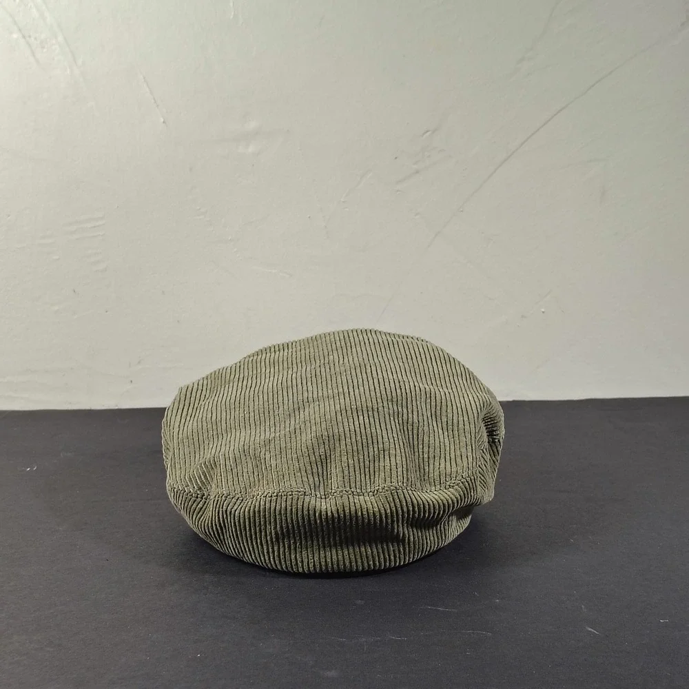Vintage Converse All Star Hat Cap Olive Green Corduroy Beret Flat Hat